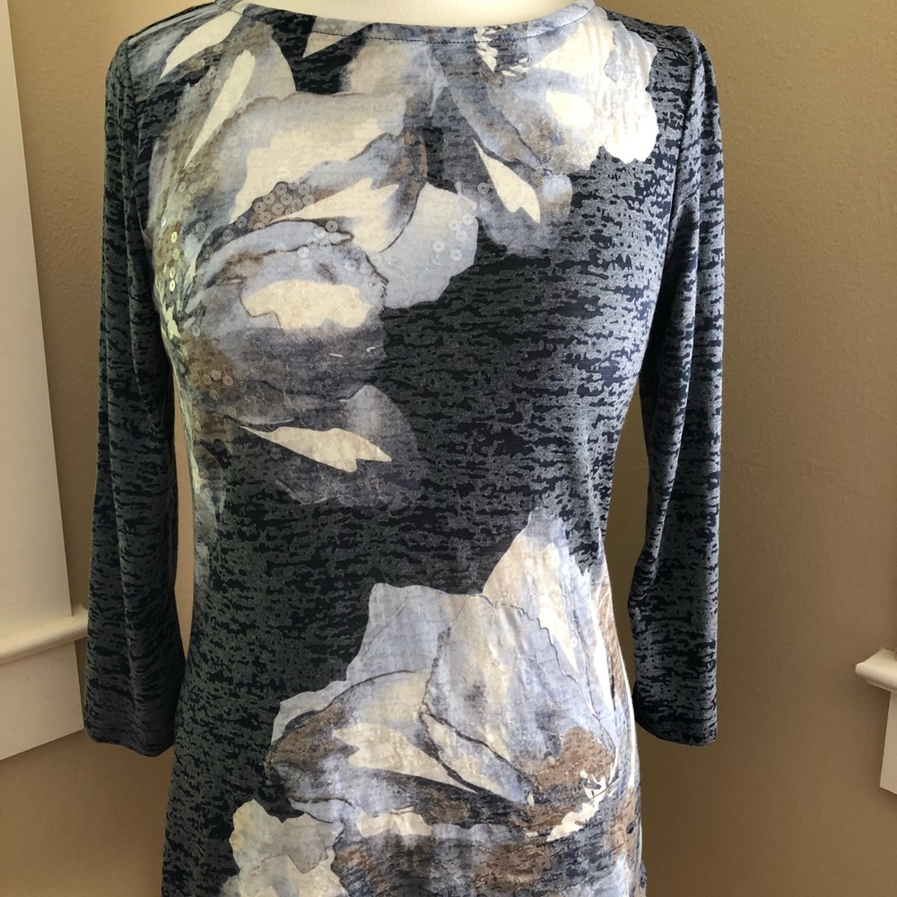 INC L/S Watercolor Tee Size M